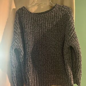 American Eagle Outfitters Black and Gray Crew Neck Sweater
